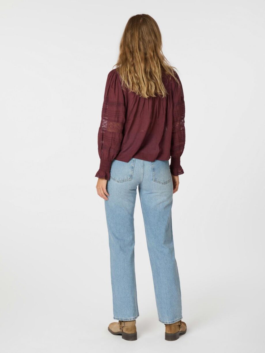 Neo Noir Ebba Voile Blouse Burgundy