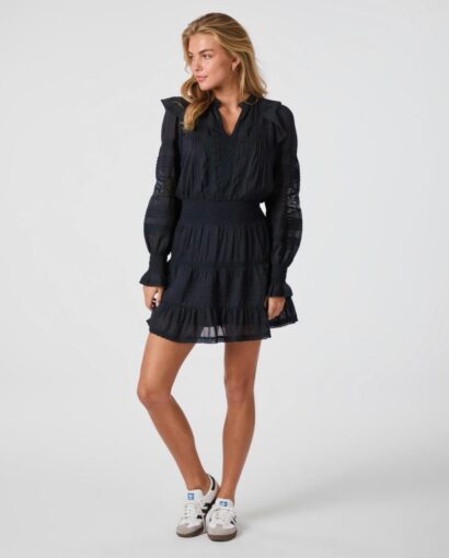 Neo Noir Voile Dress Navy