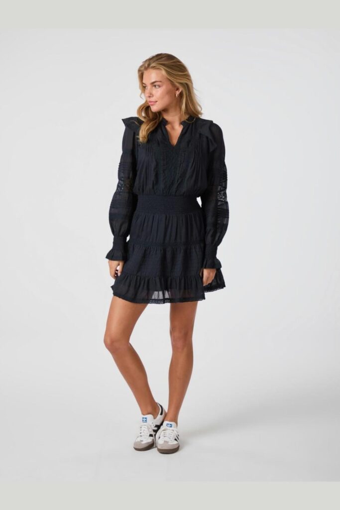 Neo Noir Voile Dress Navy