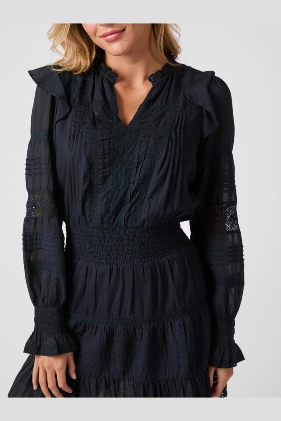 Neo Noir Voile Dress Navy