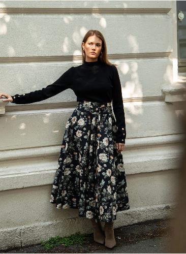 Astrid Skirt Antique Black Poplin