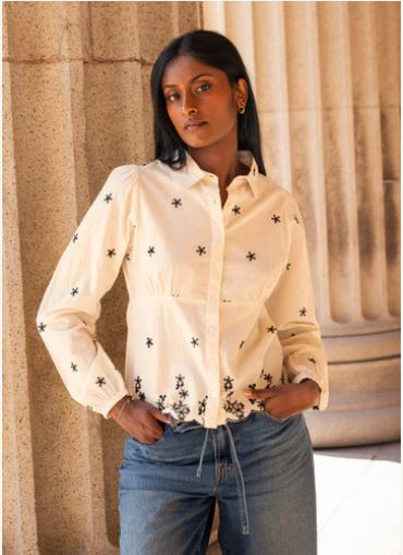 Live Blouse Buttercream Embroidery