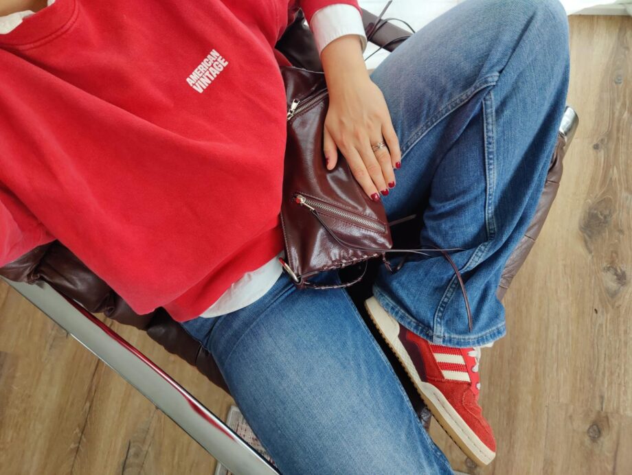 American Vintage Sweat Plizzy Red