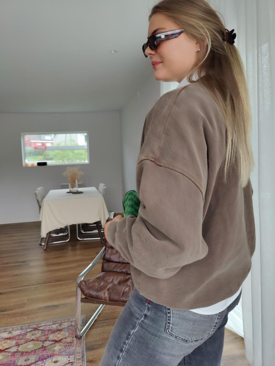 American Vintage Sweat Plizzy Brun