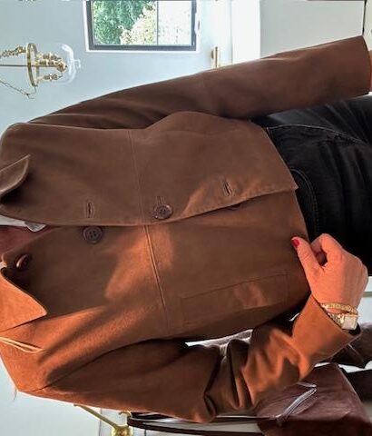 My Essential Wardrobe Suede Leather Jacket Tobacco