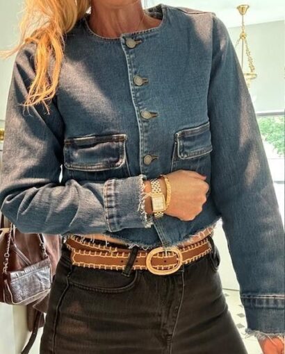 My Essential Wardrobe Dango Short Jacket Jeansblå