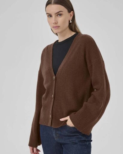 My Essential Wardrobe Huxi Knit Cardigan Tobacco