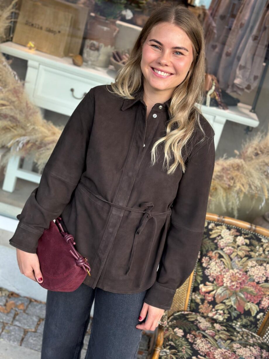 Selected Femme Fia Suede Shirt Espresso