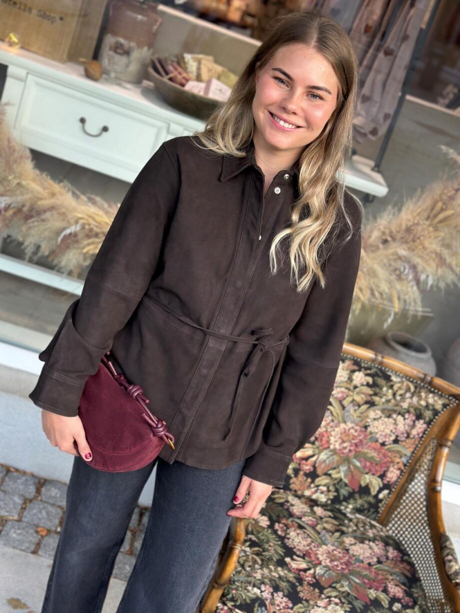 Selected Femme Fia Suede Shirt Espresso