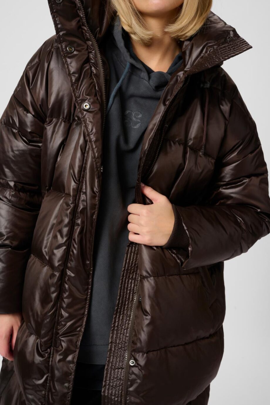 My Essential Wardrobe Glossy Down Long Jacket