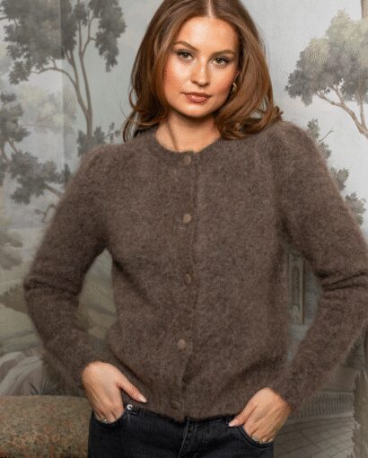 Miss Maya Ulla Mohair Cardigan Taupe