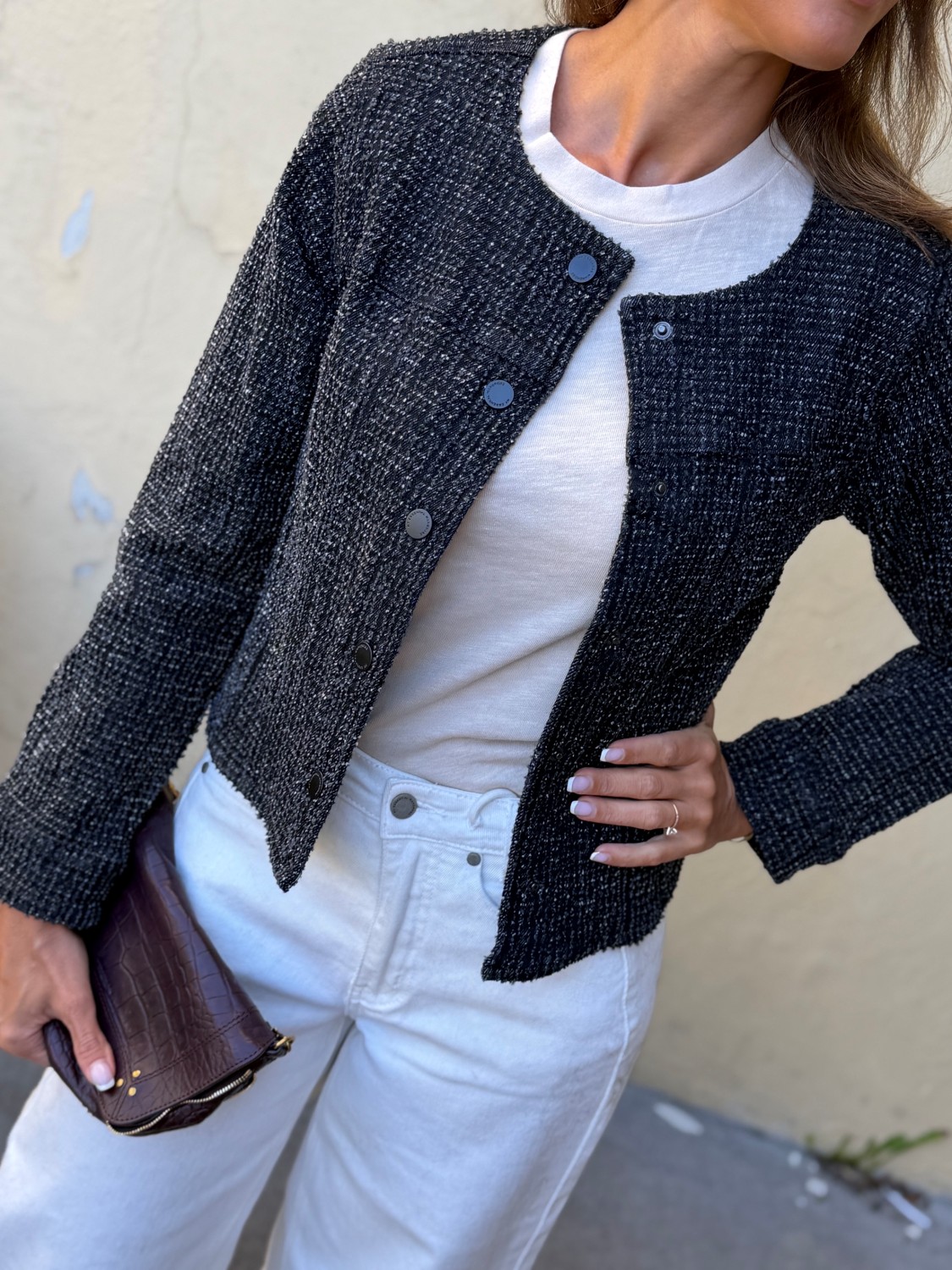 My Essential Wardrobe Esme Short Jacket Black Wash – Kort strukturert jakke