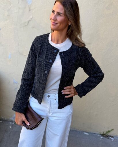 My Essential Wardrobe Esme Short Jacket Black Wash – Kort strukturert jakke