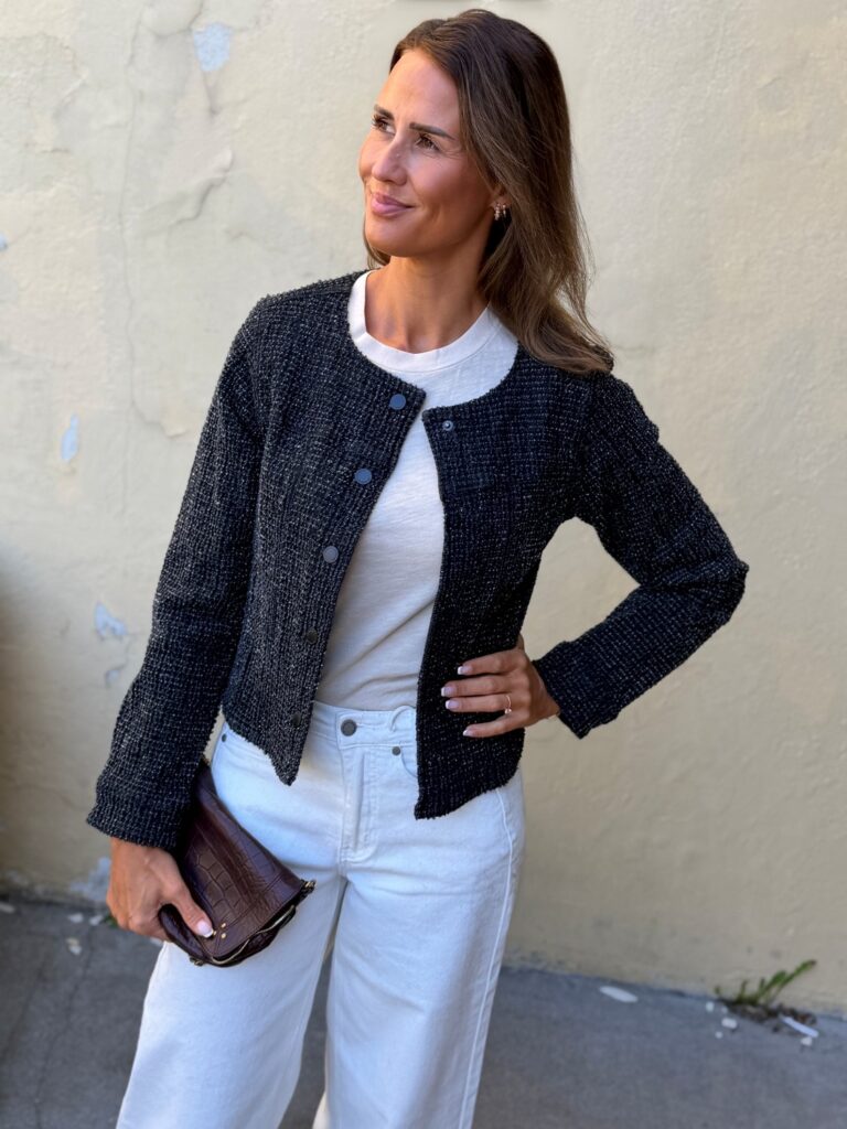 My Essential Wardrobe Esme Short Jacket Black Wash – Kort strukturert jakke