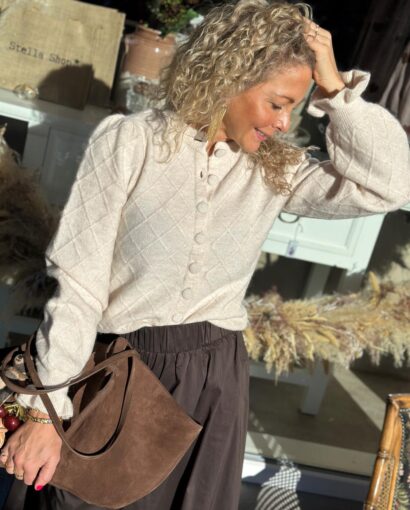 YAS Thelma Wool Blend Knit Cardigan