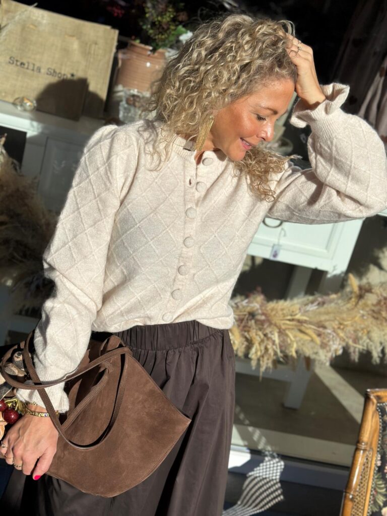 YAS Thelma Wool Blend Knit Cardigan