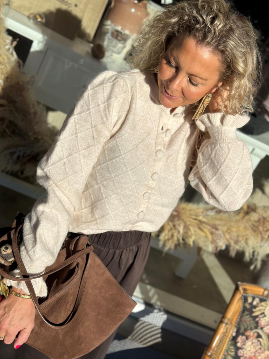 YAS Thelma Wool Blend Knit Cardigan