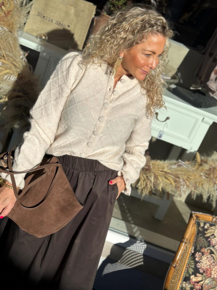YAS Thelma Wool Blend Knit Cardigan