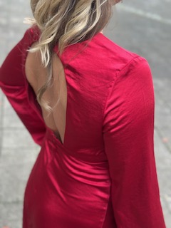 YAS Vima Open Back Dress Jester Red