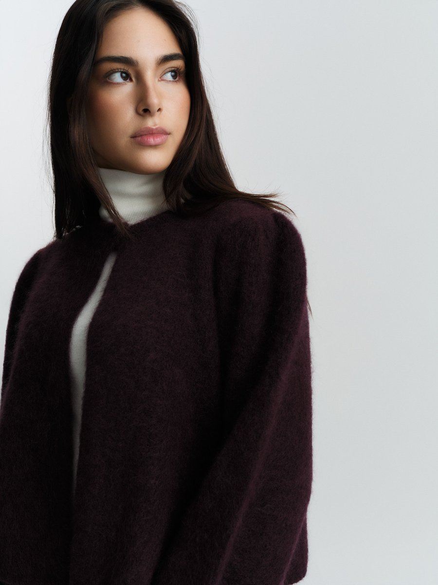 Ella & il Amelia Chunky Cardigan Red Wine