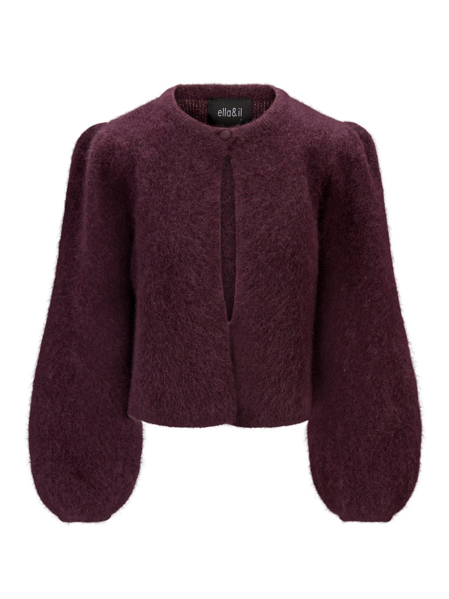 Ella & il Amelia Chunky Cardigan Red Wine
