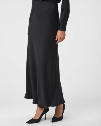 Neo Noir Viso Heavy Sateen Bedaz Skirt Black