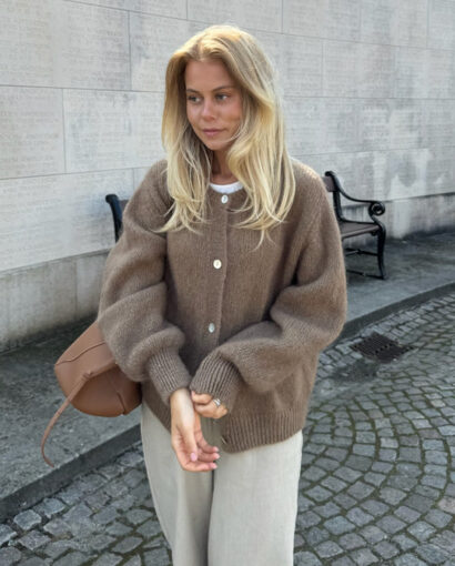 BY IC Ida Cardigan Dark Beige