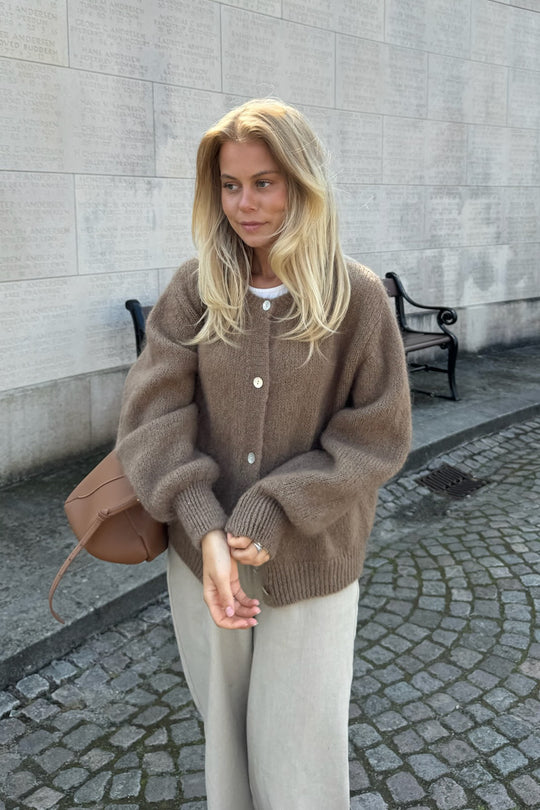 BY IC Ida Cardigan Dark Beige