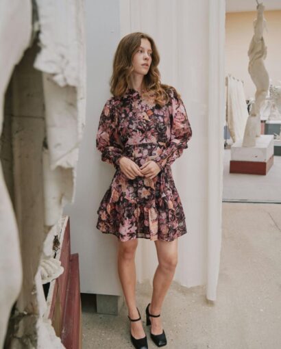 Neo Noir Aberto Big Flower Dress