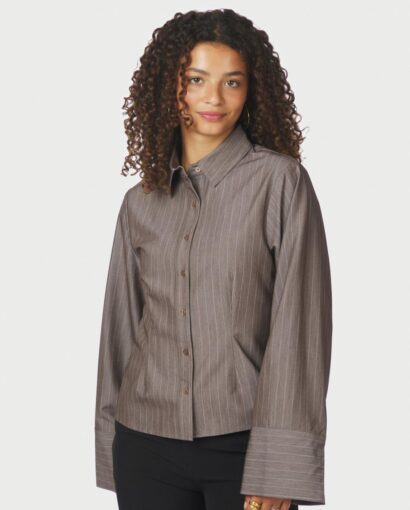 Neo Noir Rosa Pinstripe Melange Shirt