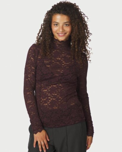 Liza Laceflower Blouse Burgundy