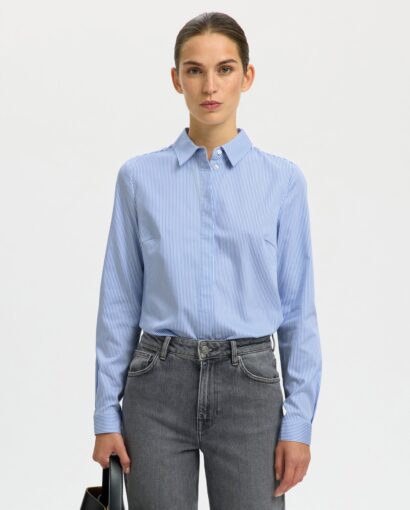 Selected Femme Fromie striped fitted Shirt