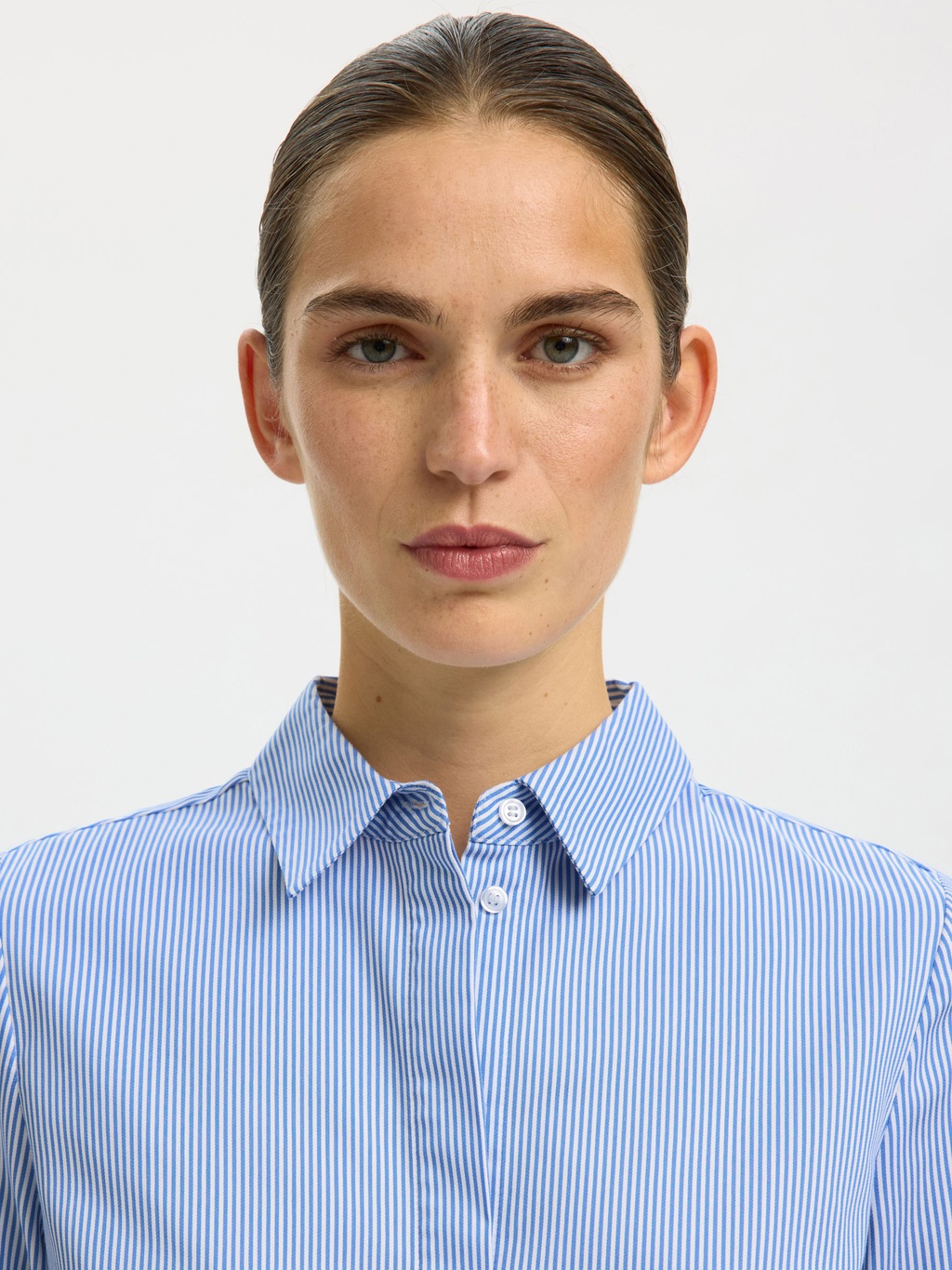 Selected Femme Fromie striped fitted Shirt