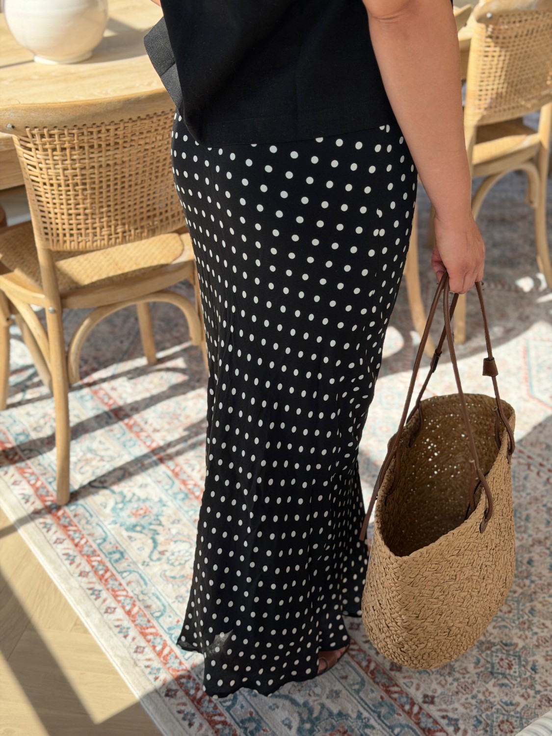 Neo Noir Vivo Crepe Dot Skirt – Skjørt med prikkemønster