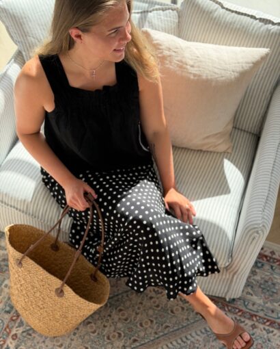 Neo Noir Vivo Crepe Dot Skirt – Skjørt med prikkemønster