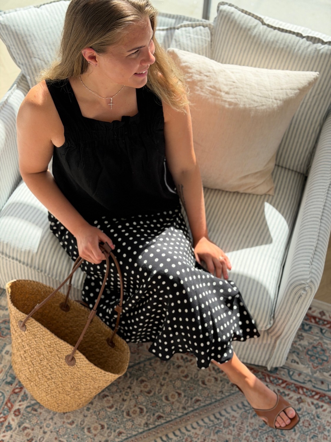 Neo Noir Vivo Crepe Dot Skirt – Skjørt med prikkemønster