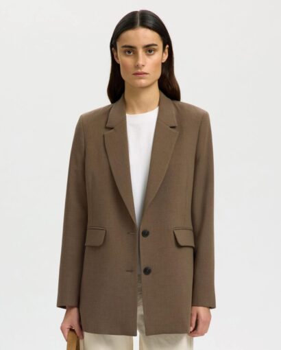 Selected Femme Rita Relaxed Blazer Chocolate