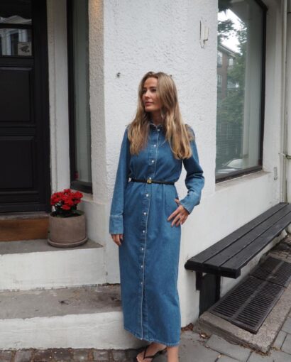 Selected Femme Regular Agathe Long Denim Dress