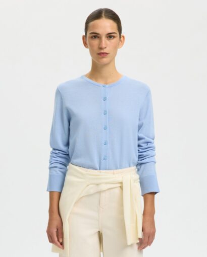 Selected Femme Thea Merino Cardigan Cashmere Blue