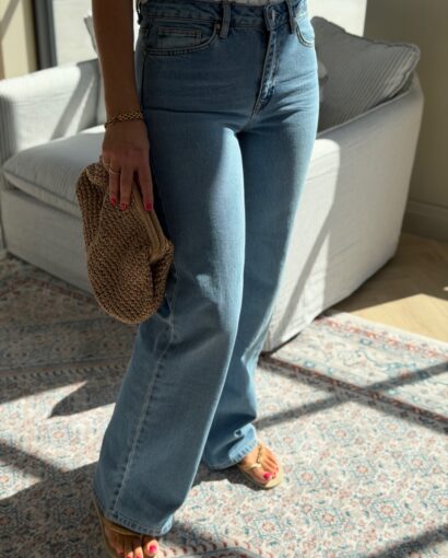 My Essential Wardrobe The Louis High Wide Light Blue 34" – Vide jeans med høyt liv