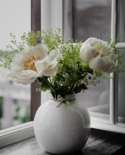 Ernst Vase Stengods Hvit D13 H14