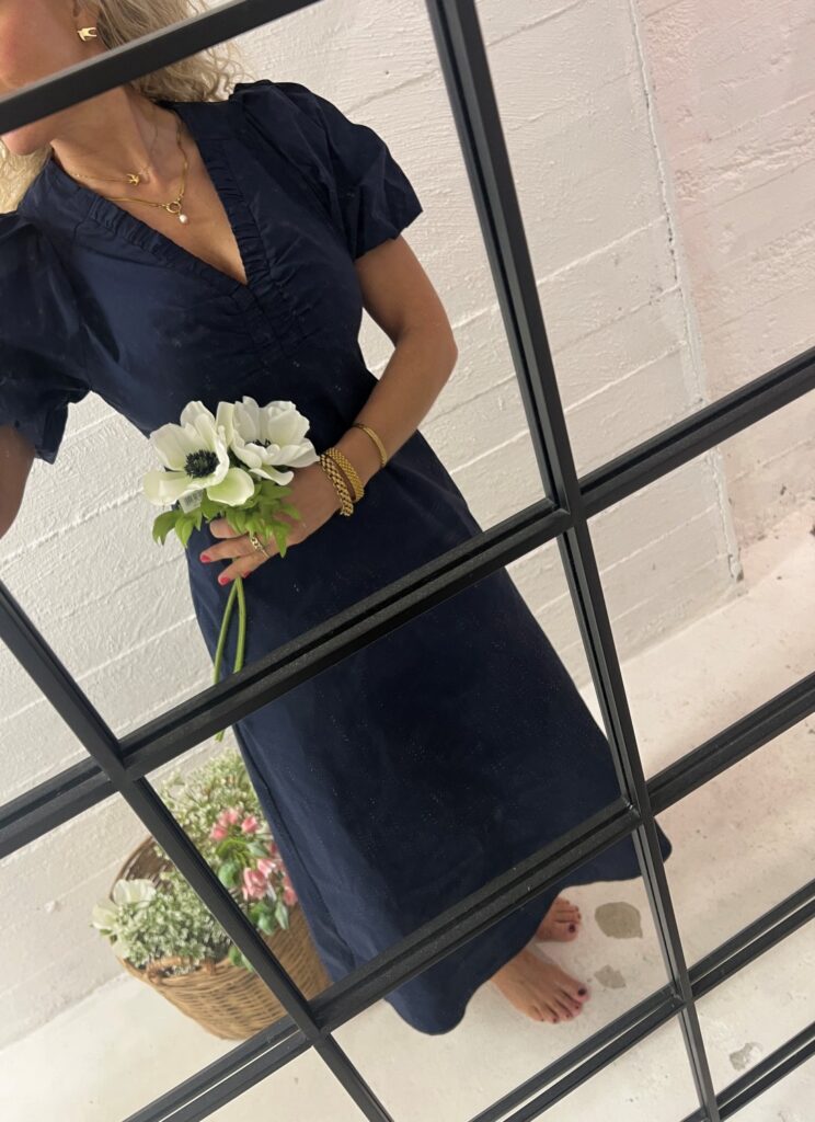 Neo Noir Illana Poplin Dress Navy