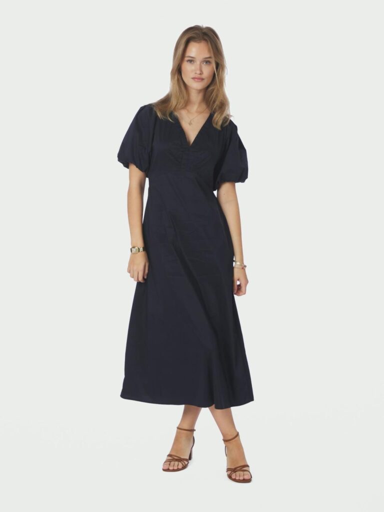 Neo Noir Illana Poplin Dress Navy