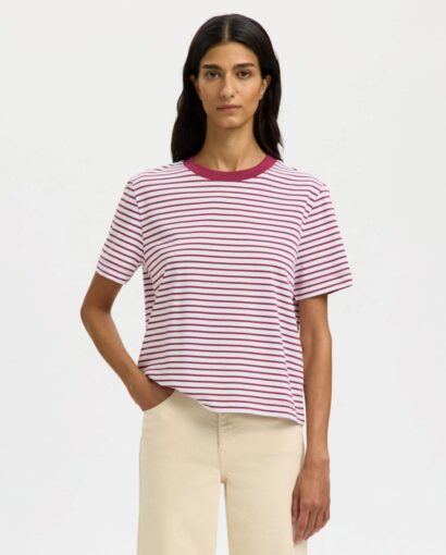 Selected Femme Essential Striped Boxy Tee