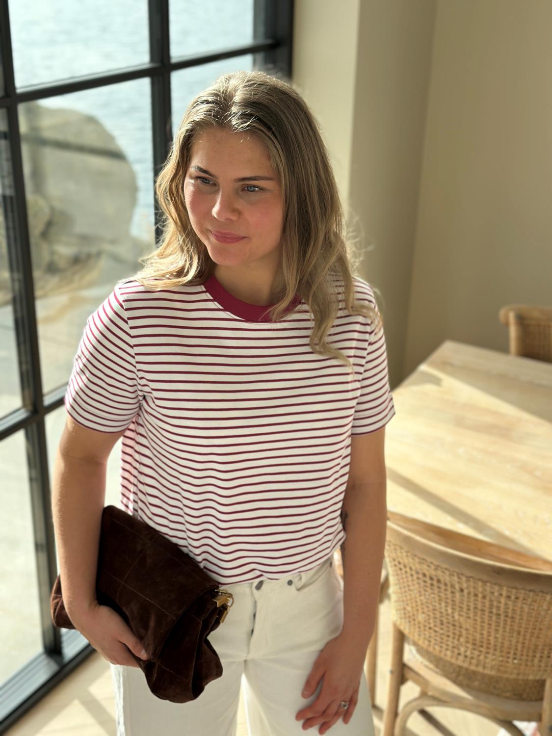 Selected Femme Essential Striped Boxy Tee