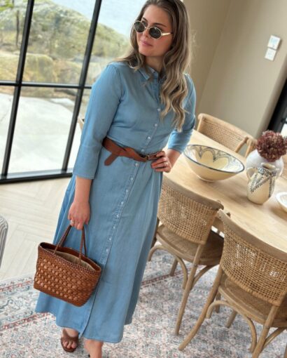 YAS Savanna 3/4 Long Chambery Denim Dress