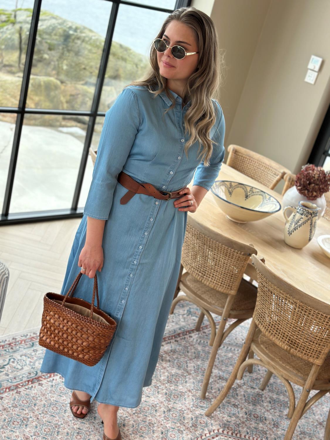 YAS Savanna 3/4 Long Chambery Denim Dress