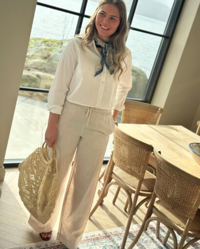 Selected Femme Luisa Wide Linen Pant Sandshell