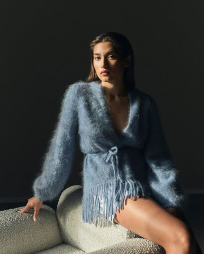 Ella & il Fidele Chunky Cardigan Denim Blue