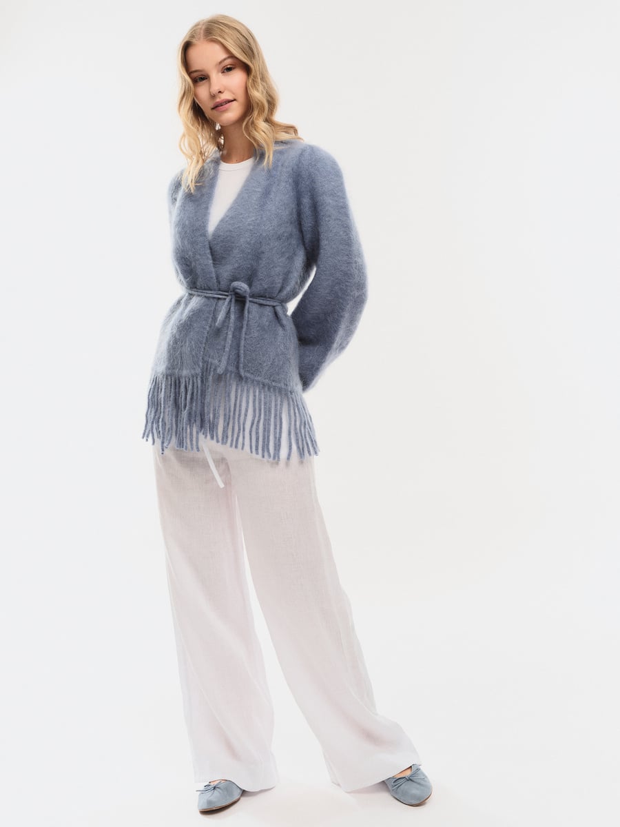 Ella & il Fidele Chunky Cardigan Denim Blue